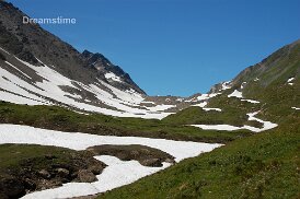Snow in summer Snow during summer in the high Alps