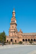 Tower at Spain Square, Plaza de Espana, in Sevilla Tower at Spain Square, Plaza de Espana, in Sevilla, Andalusia, Spain