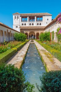 Patio of the irrigation ditch of Generalife, Alhambra Patio of the irrigation ditch of Generalife, Alhambra, Granada, Andalusia, Spain