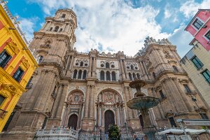 One and a half Tower of Cathedral Malaga, Andalusia, Spain One and a half Tower of Cathedral Malaga, Andalusia, Spain; Roman Catholic church; Renaissance architecture